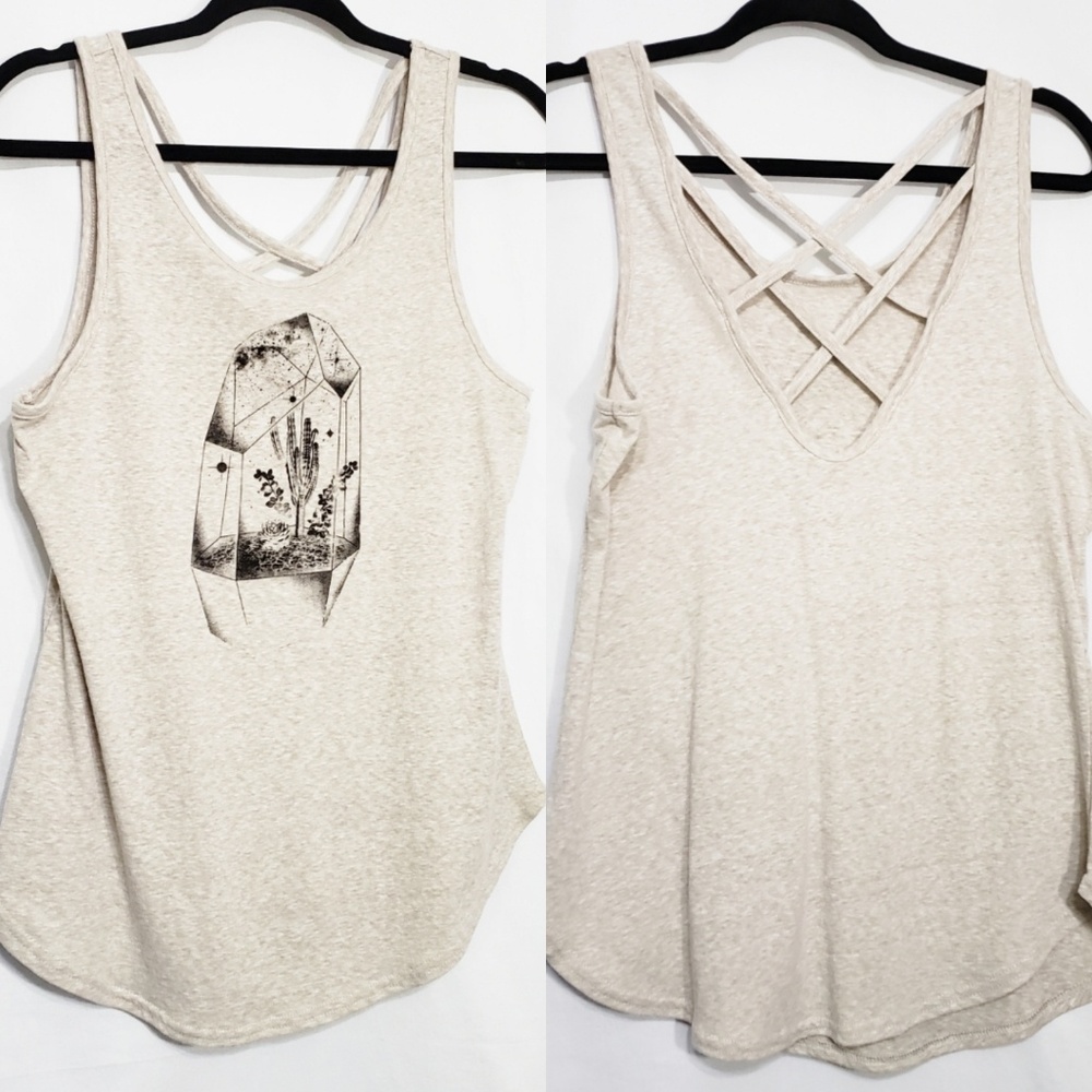 Cactus/Succulent/Crystal*Crossback Tank*NWT